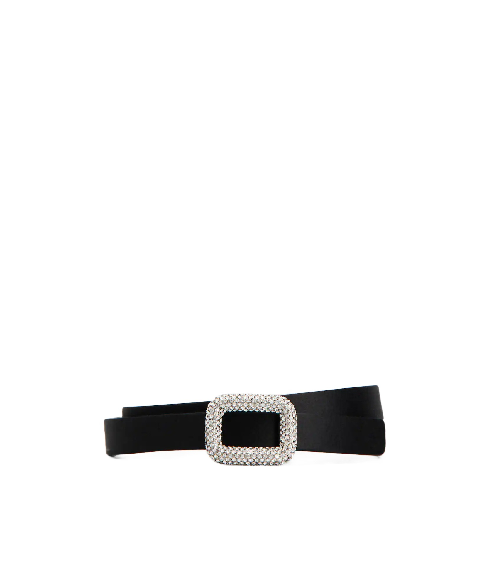 Roger Vivier Crystal Buckle Detail Belt In Gray