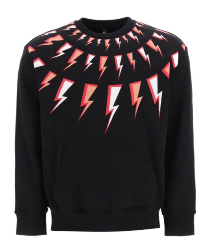 Neil Barrett Thunderbolt-print Sweatshirt In Black