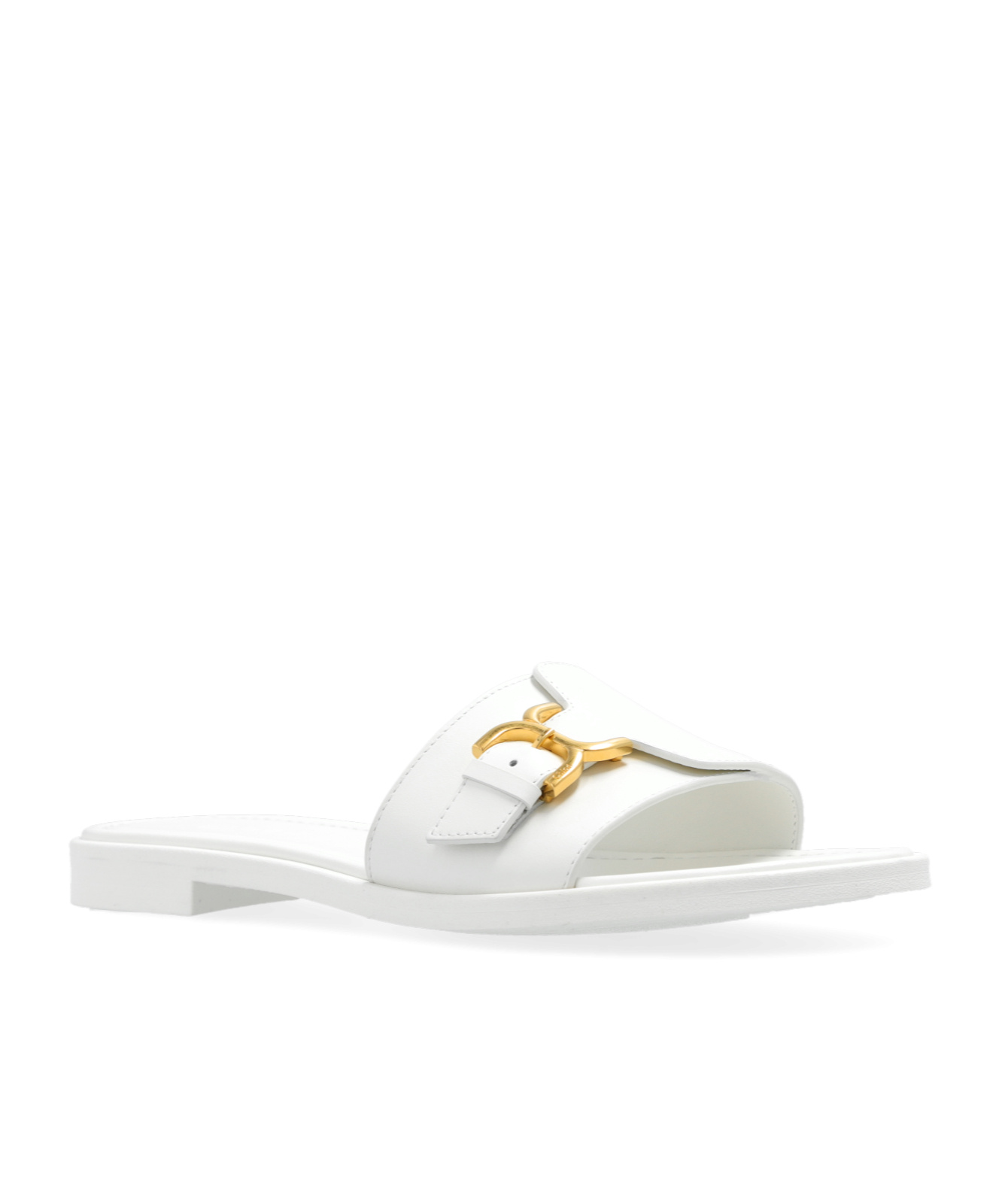 Chloé Marcie Buckle Detailed Slides In White