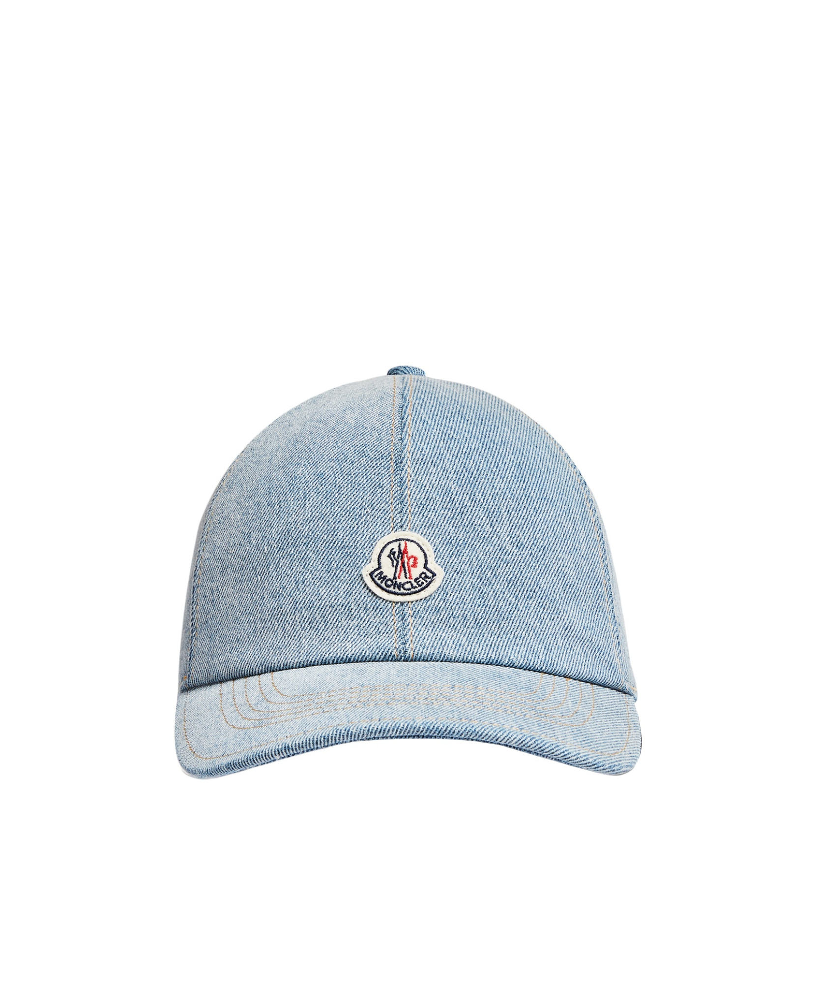 Moncler Logo-patch Denim Cap In Blue