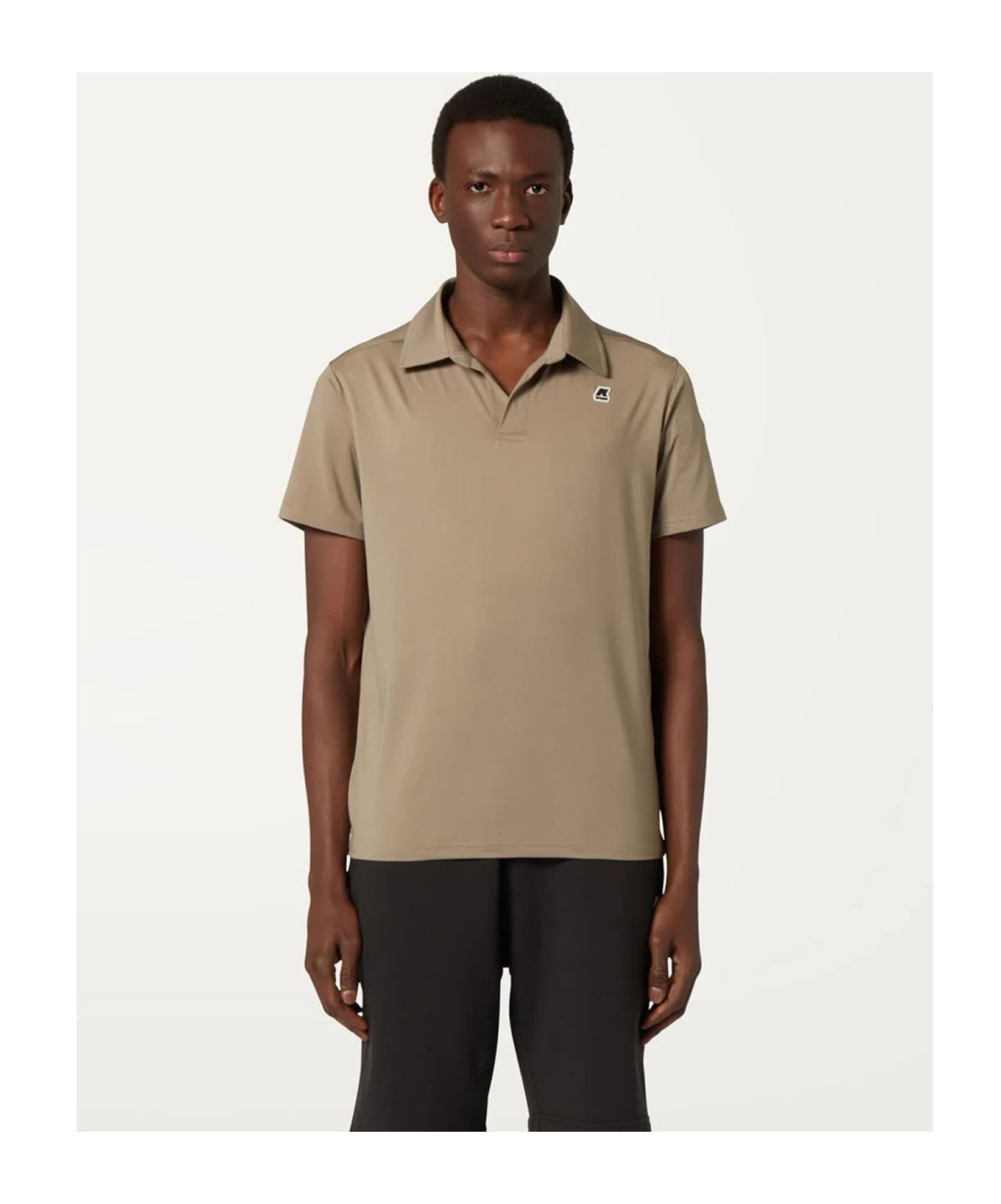 K-way Collared Polo Shirt Short Sleeves In Neutral