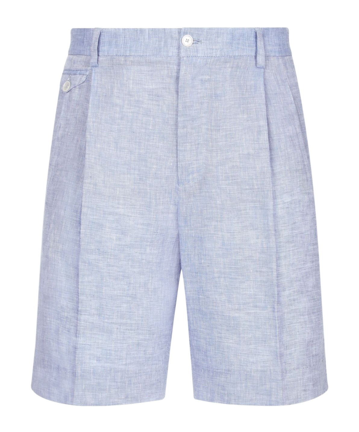 Dolce & Gabbana Button-fastening Linen Shorts In White