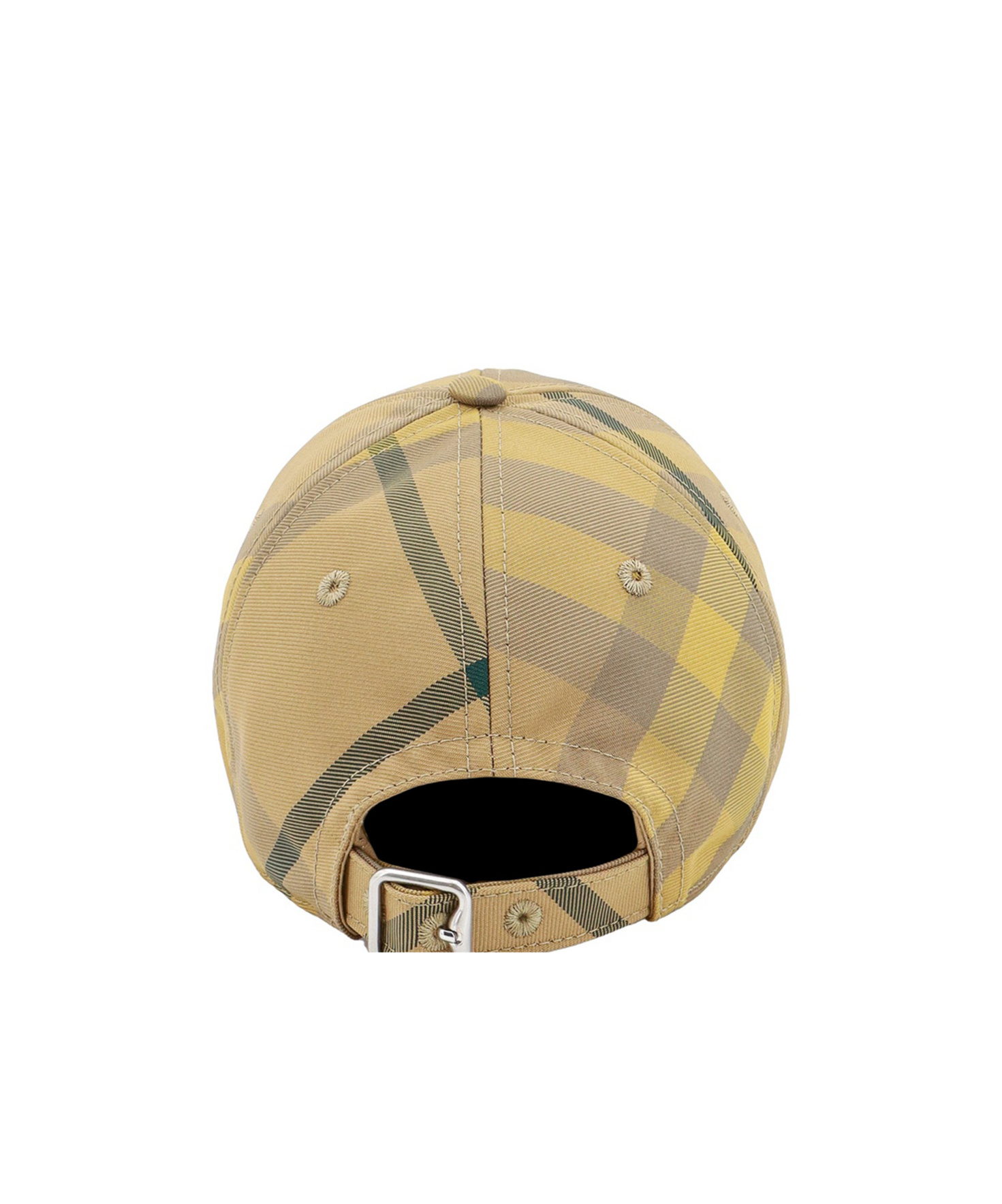 Burberry Womens Cedar Washed-check Woven Cap In Nude