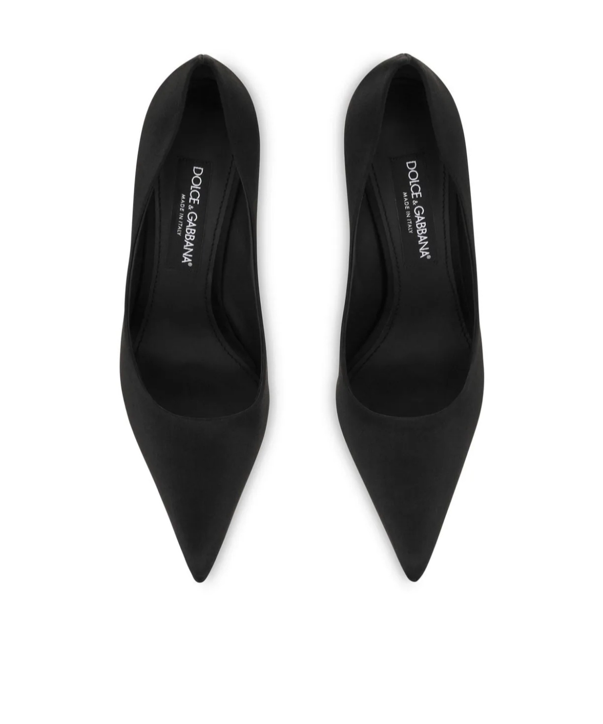 Dolce & Gabbana Silk Satin Pointed Toe Pumps With Transparent Stiletto Heel In Black