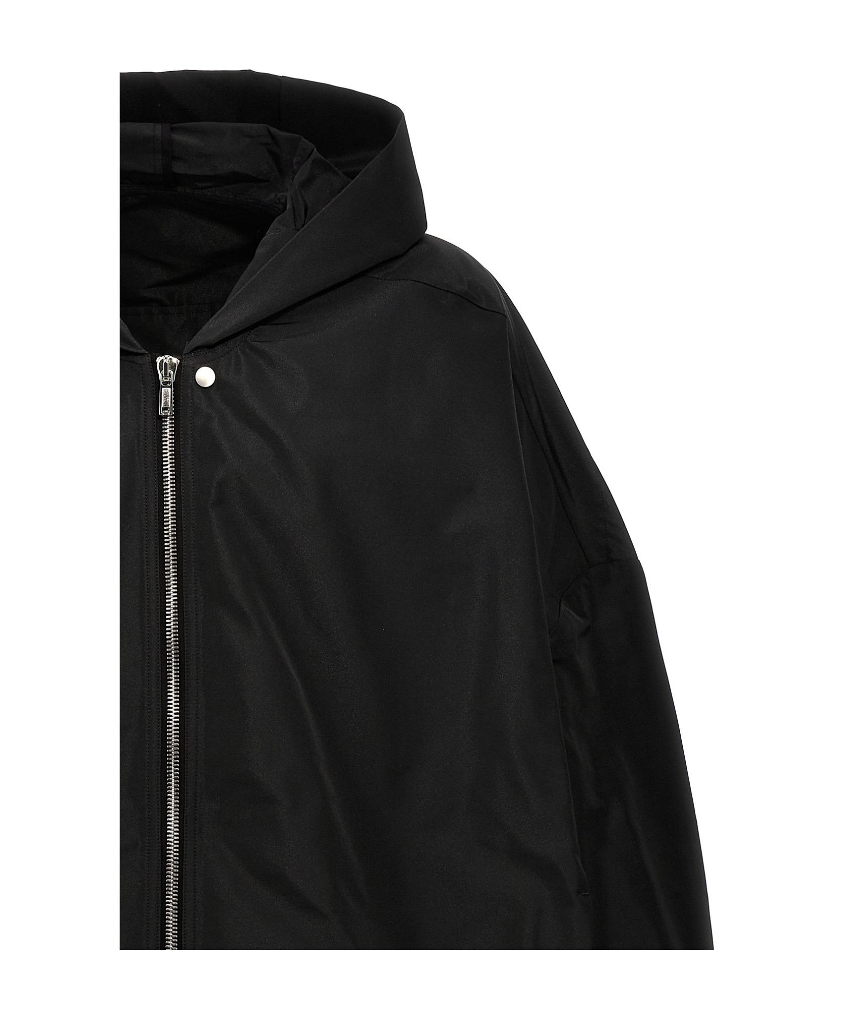 Rick Owens Asymmetrical-front Cotton Fishtail Parka In Black