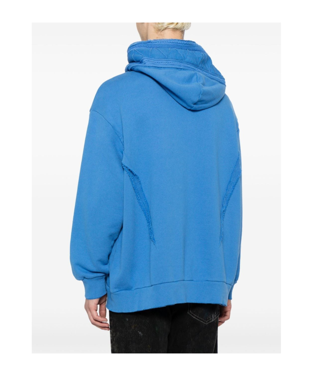 Undercover Embroidered-trim Cotton Hoodie In Blue