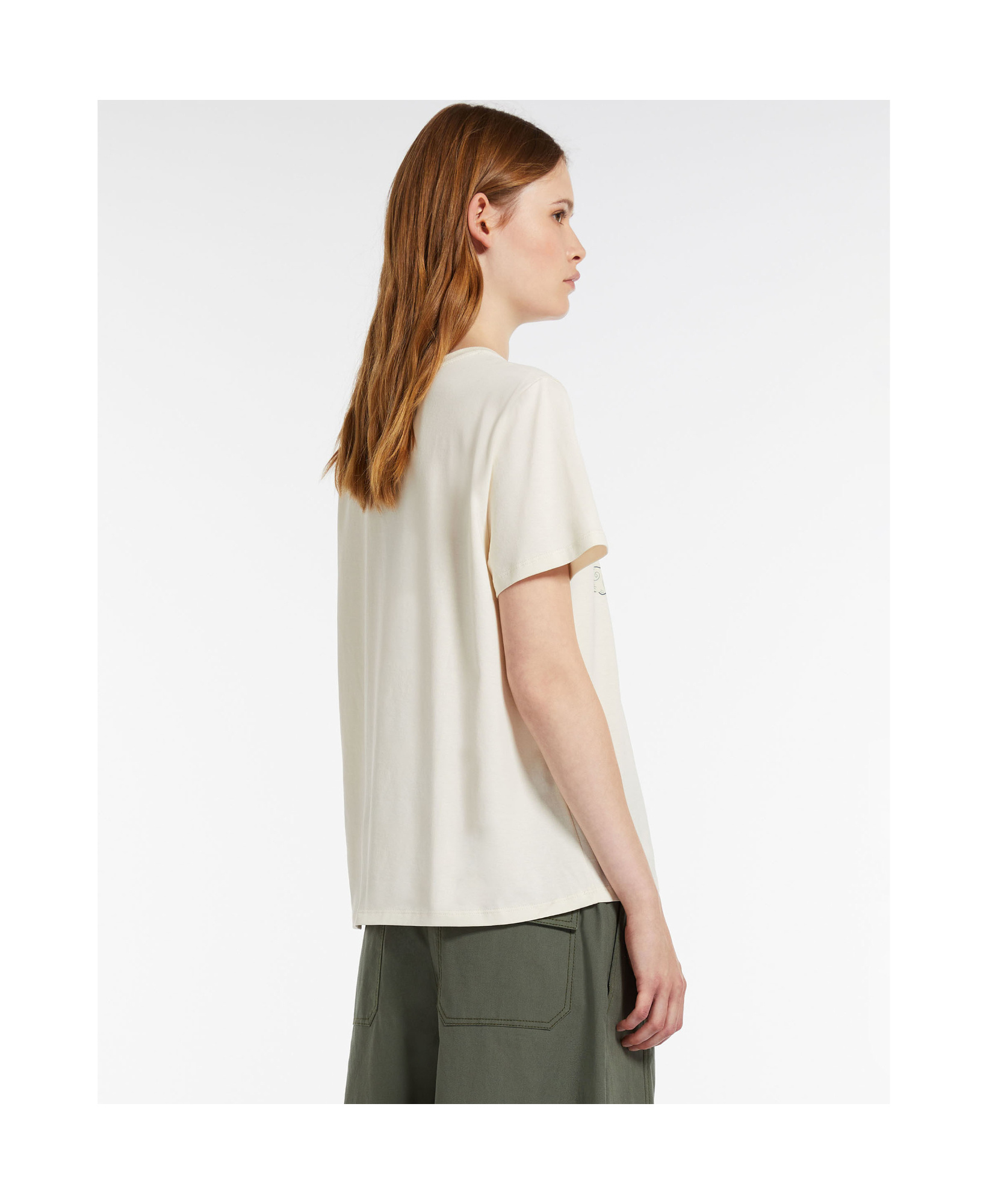 Weekend Max Mara T-shirt With Round Neck And Short Sleeves In White