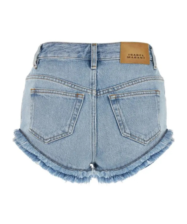 Isabel Marant Eneidao Logo Denim Shorts In Blue
