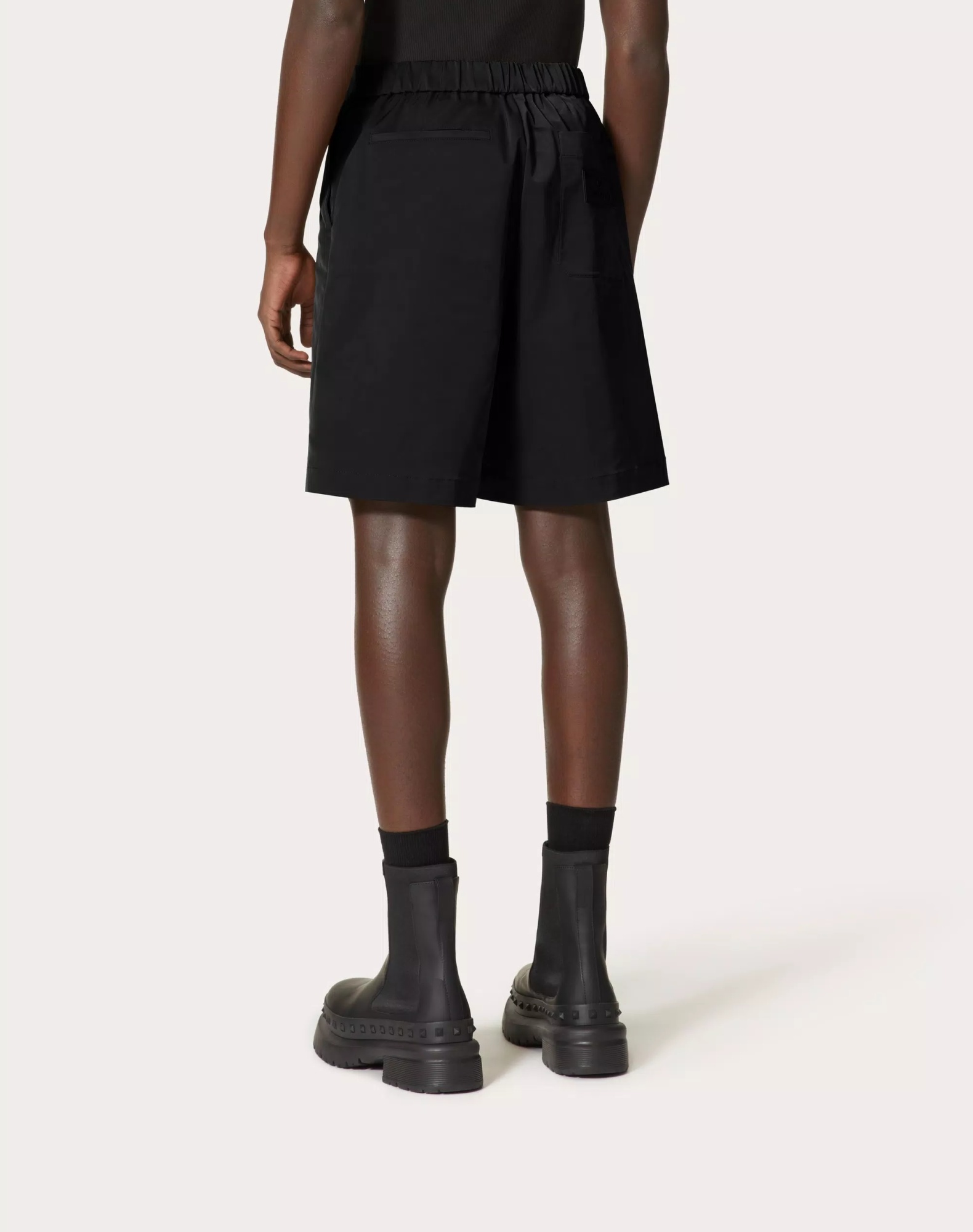 Valentino Tailored Stretch-cotton Chino Shorts In Black