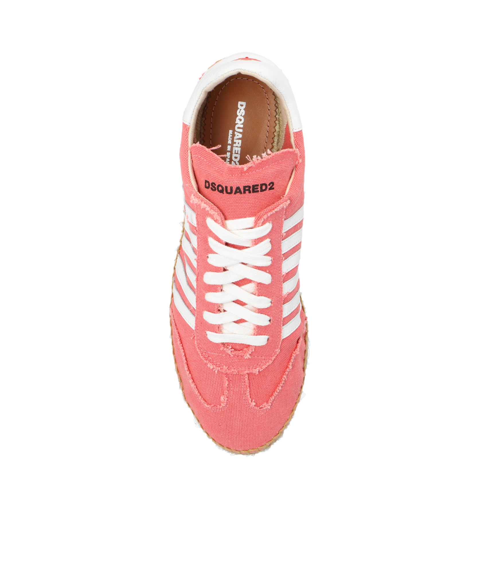 Dsquared2 Stripe-detail Lace-up Espadrilles In Red