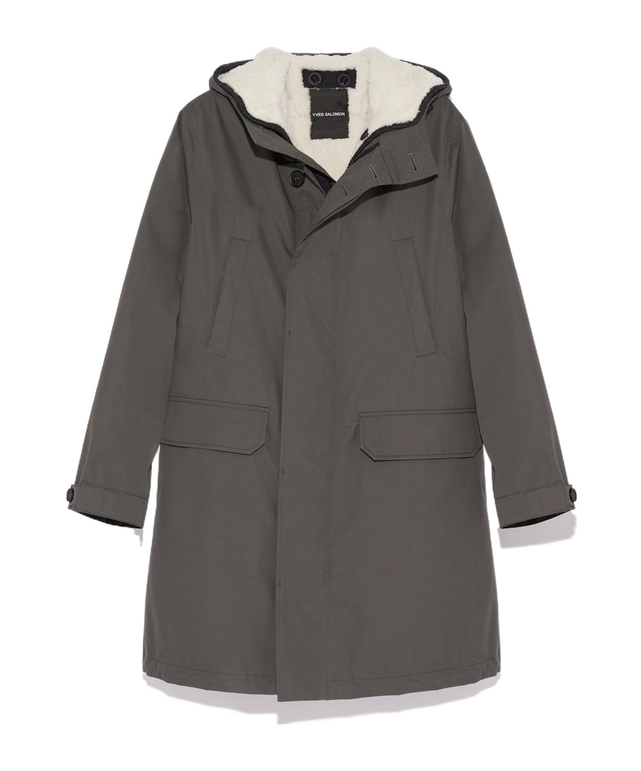 Yves Salomon Hooded Down Jacket In Gray