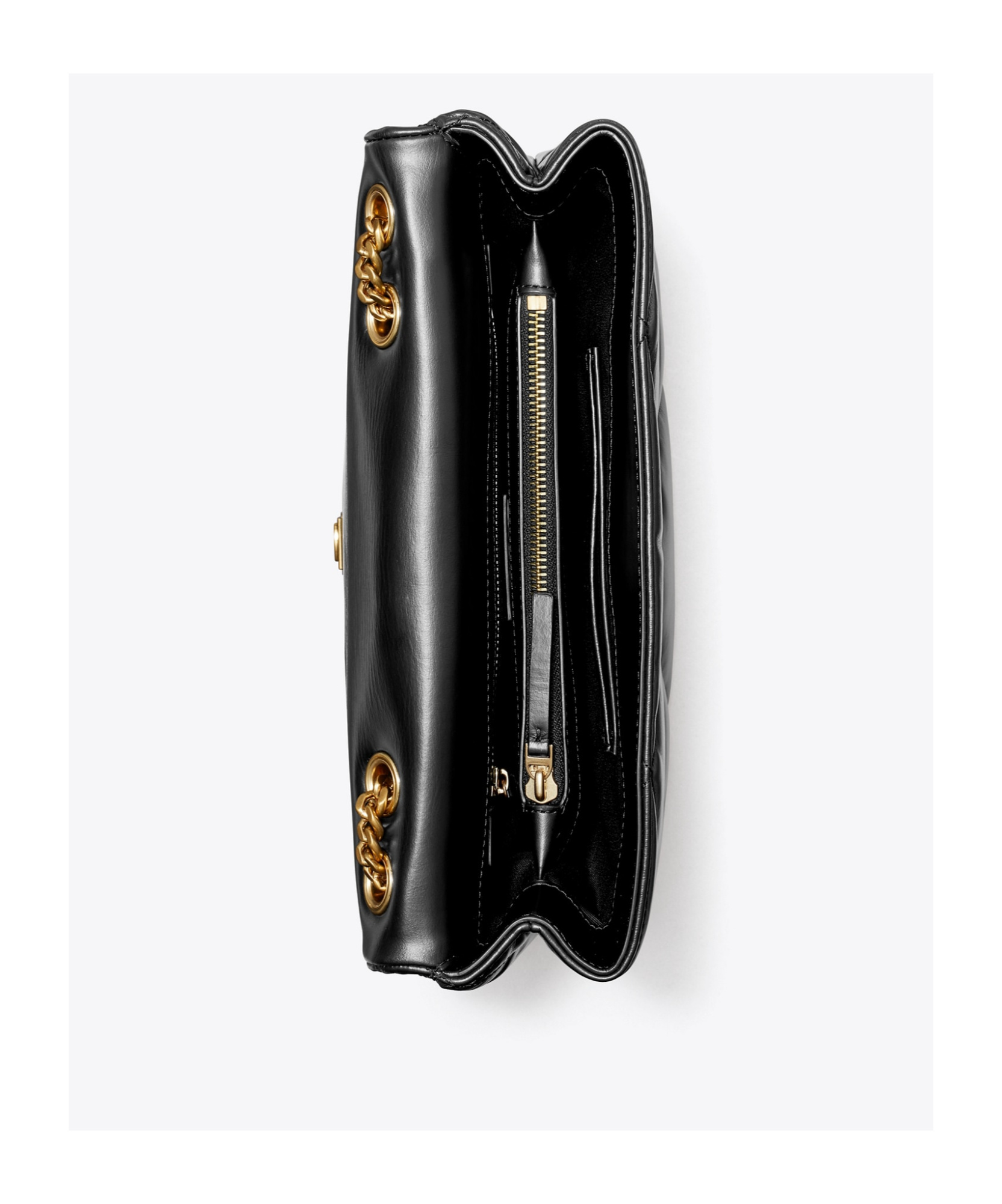 Tory Burch Small Kira Diamond Quilted Convertible Leather Shoulder Bag In Black