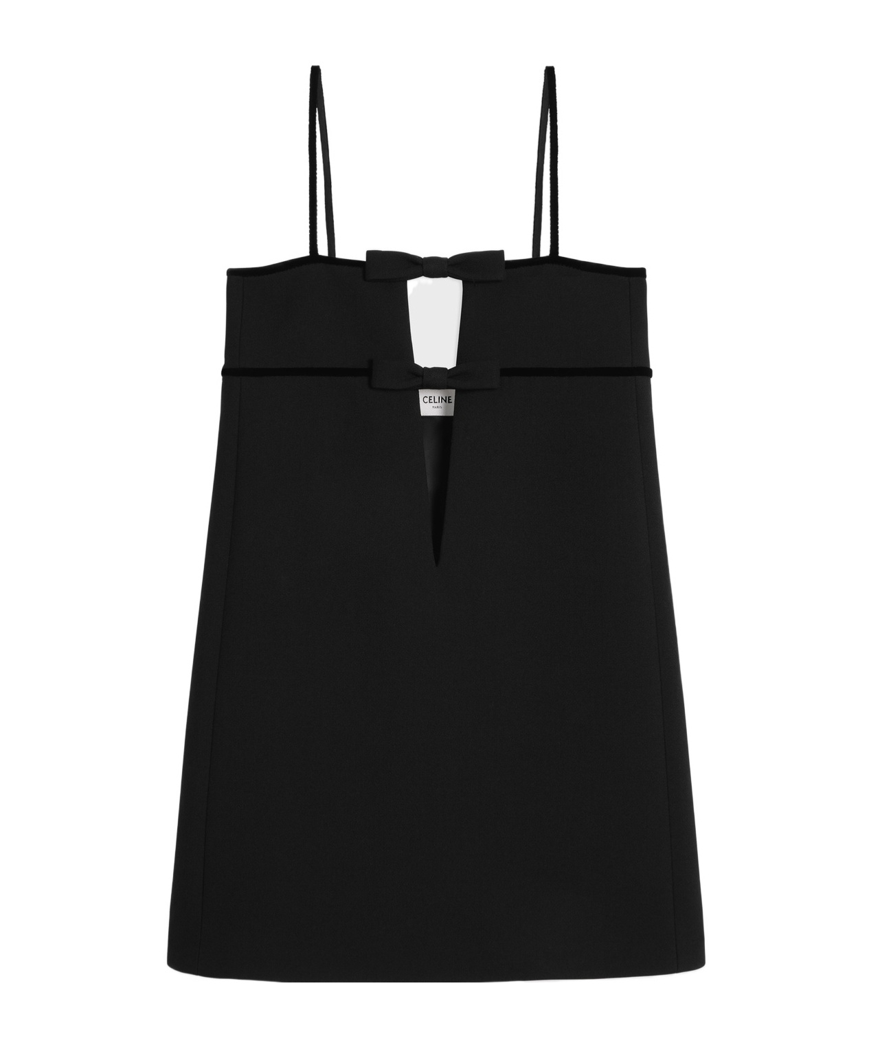 Celine Wool Bow Dress In Black