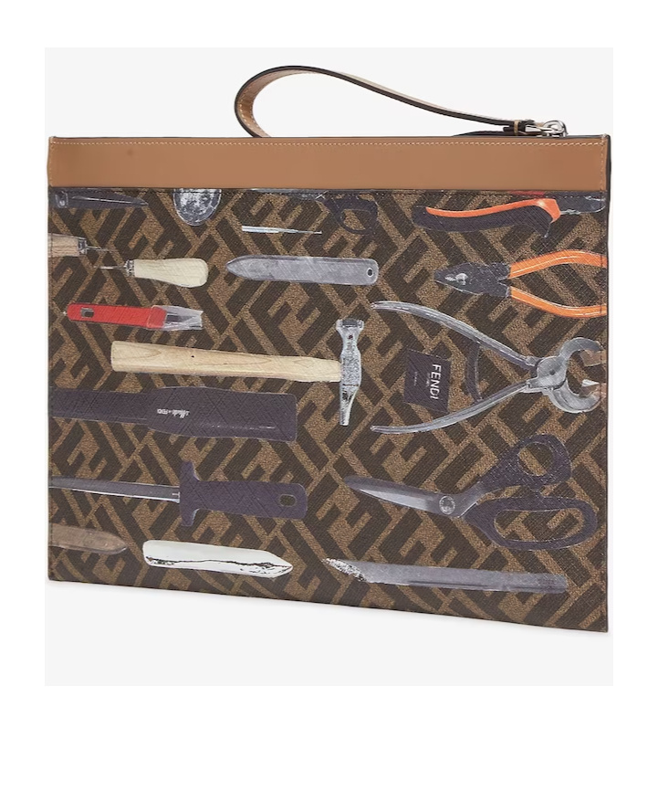 FENDI FENDI FF MEDIUM FLAT POUCH