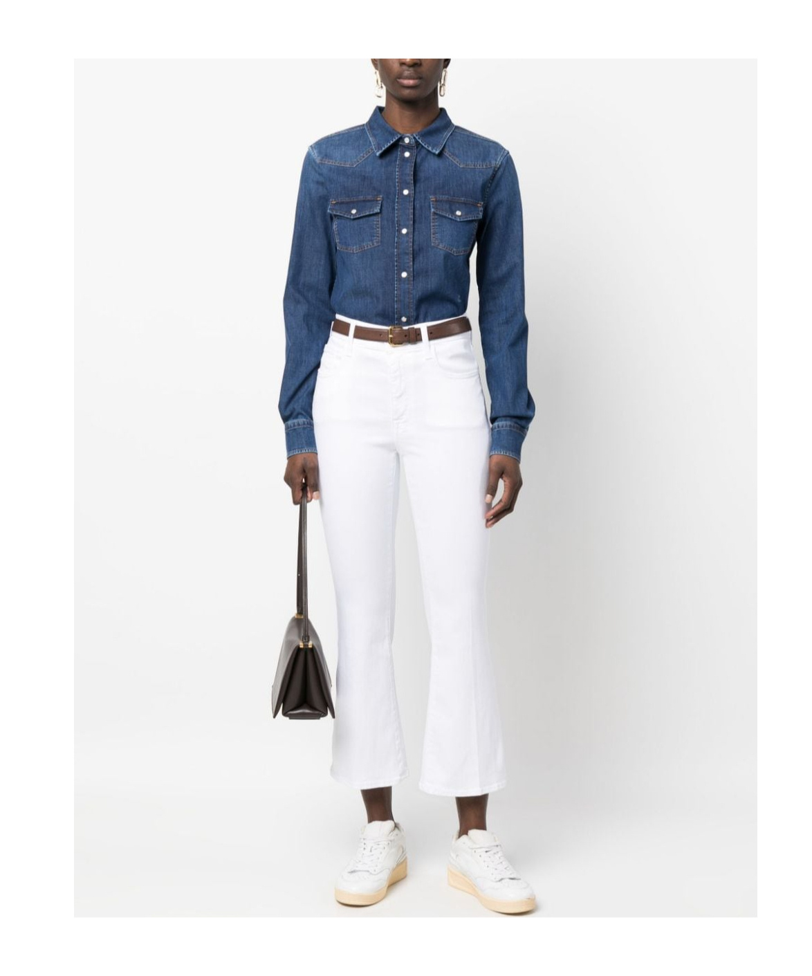 Jacob Cohen Flared Cropped-leg Jeans In White