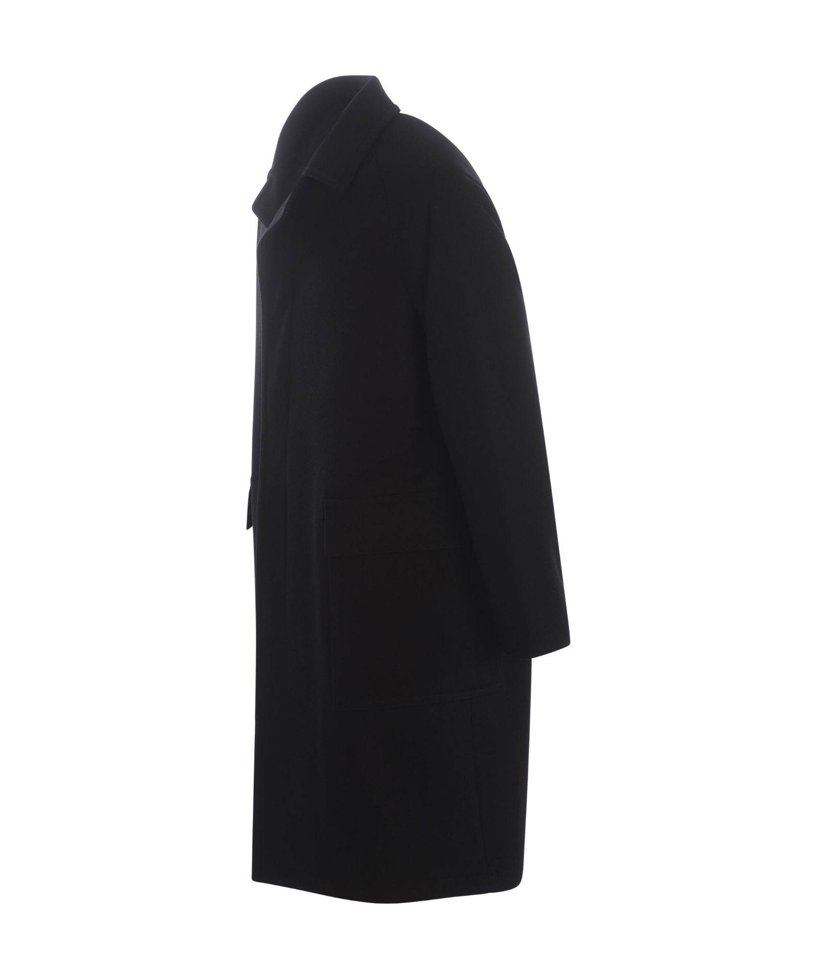 Tagliatore Virgin Wool-blend Single-breasted Coat In Black