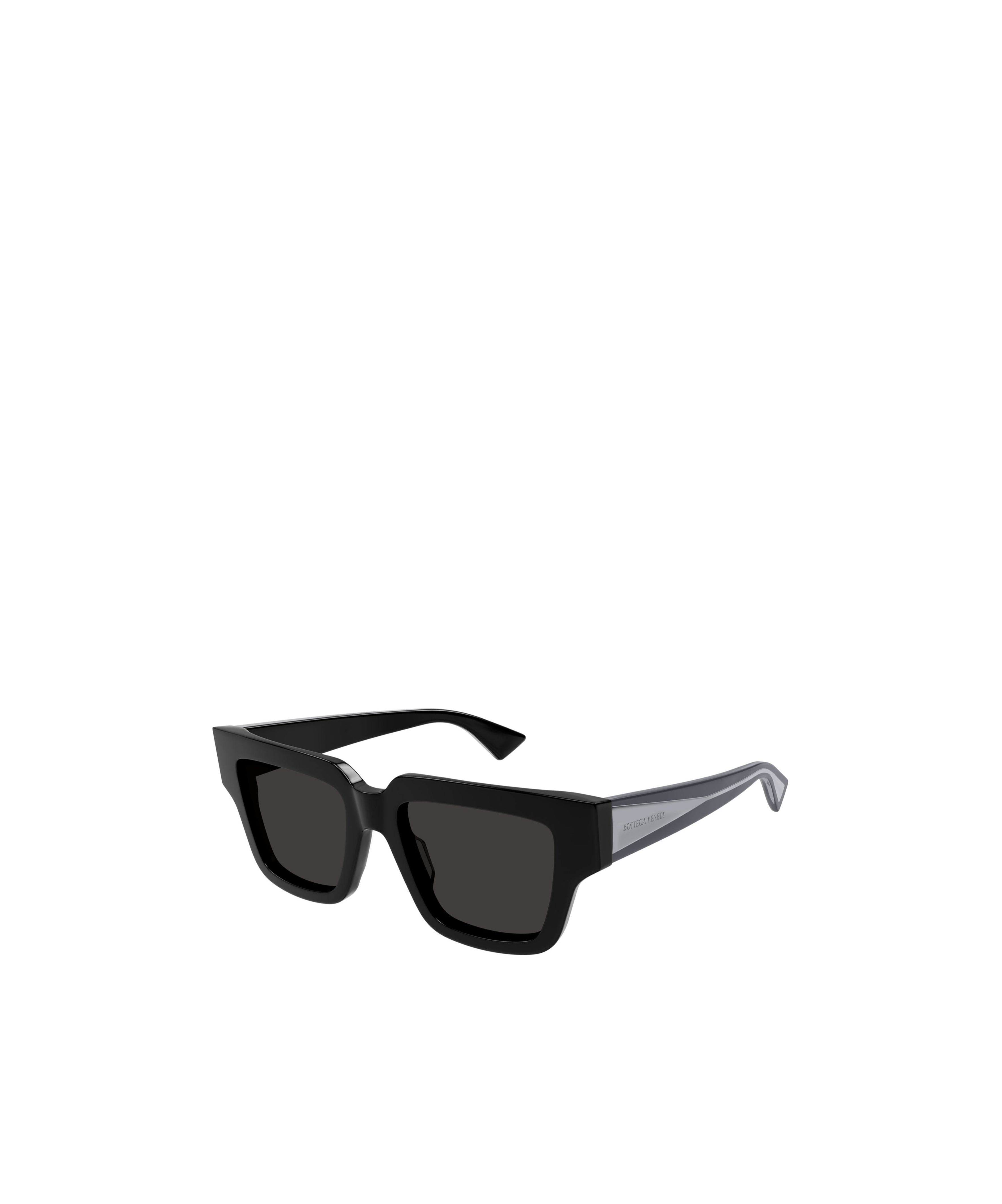 Bottega Veneta Logo-plaque Square-frame Sunglasses In Black