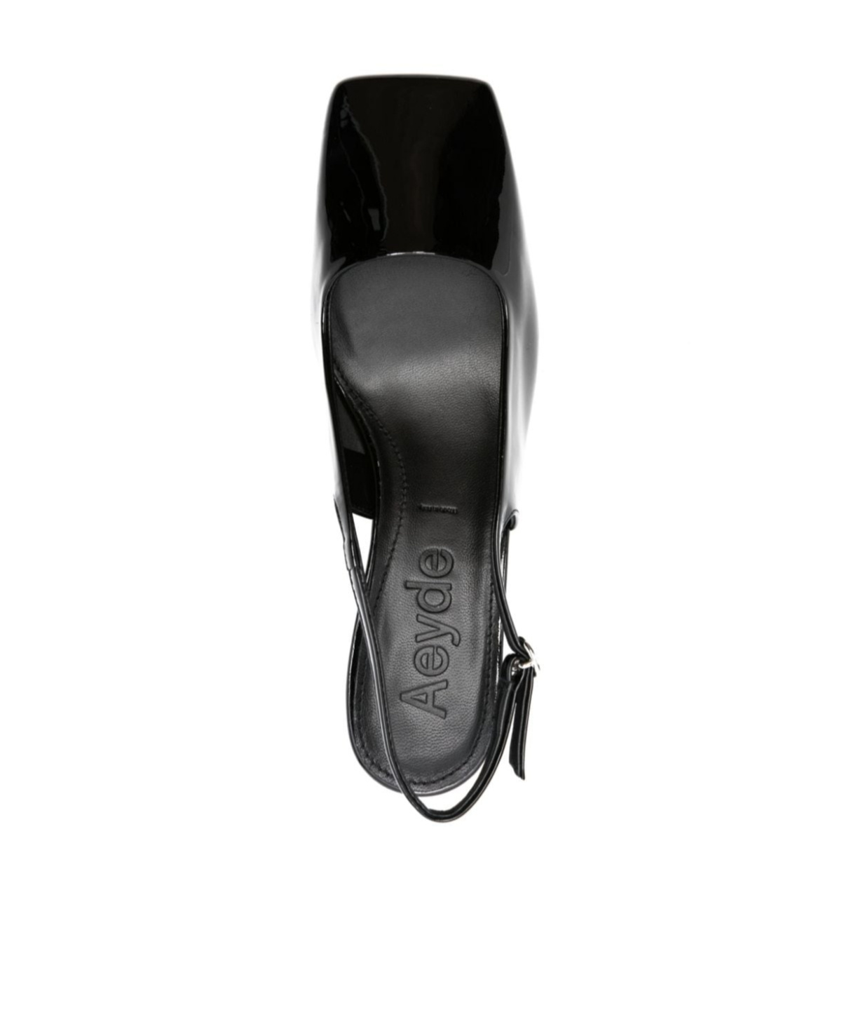 Aeyde Eliza Slingback Hallow-heeled Sandals In Black