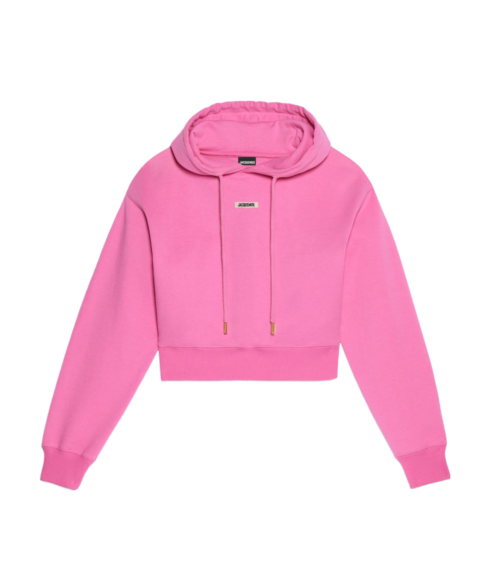 Jacquemus Logo Patch Drawstring Hoodie In Pink