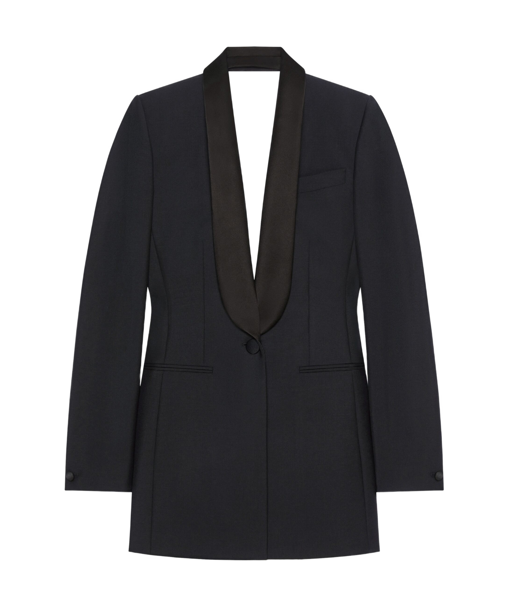 Givenchy Wool-mohair Draped Blazer In Black