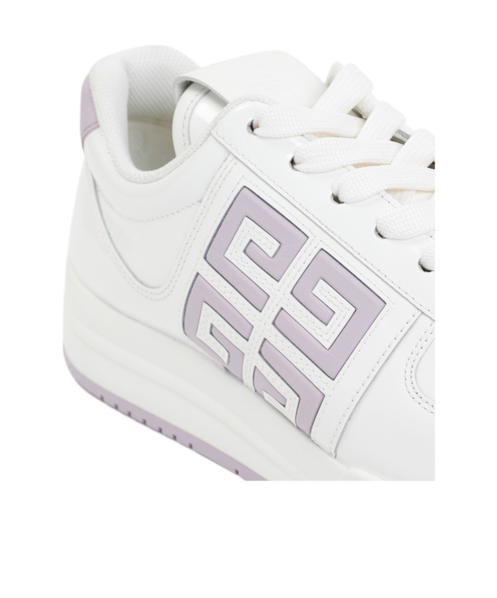 Givenchy G4 Logo Low-top Sneakers In Calf Leather In White