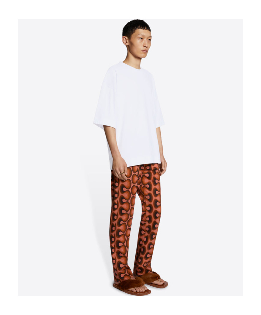 Dries Van Noten Pattern Denim Trousers In Brown