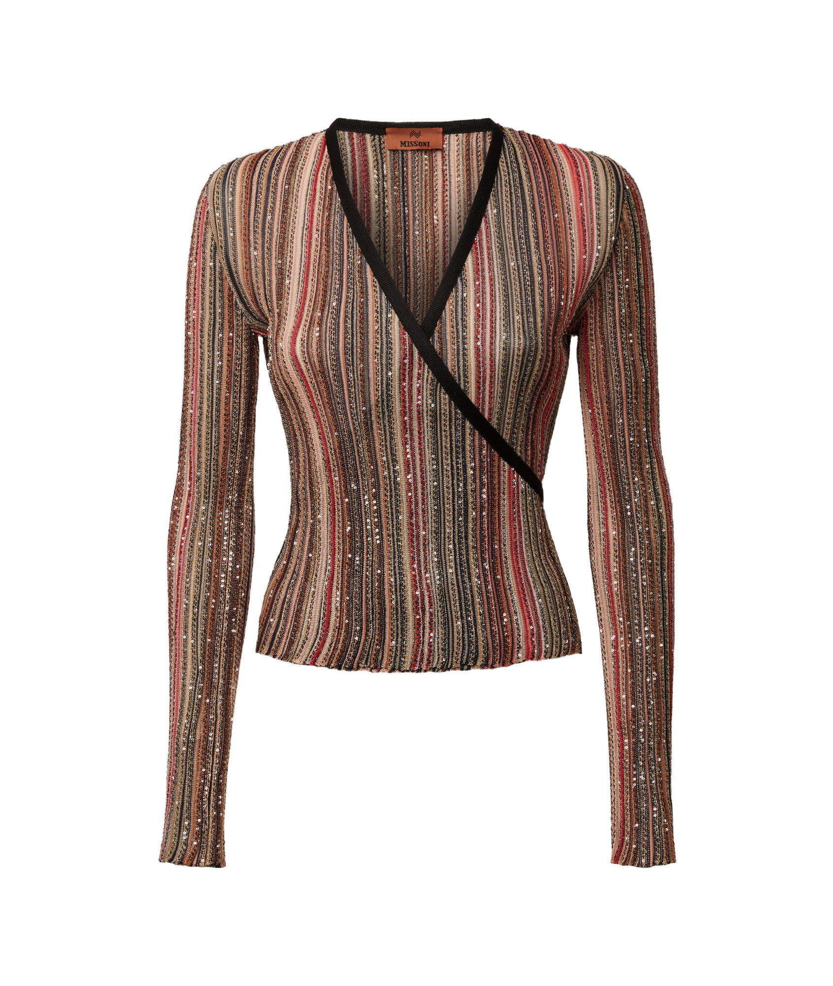 MISSONI STRIPED SEQUINED WRAP JUMPER
