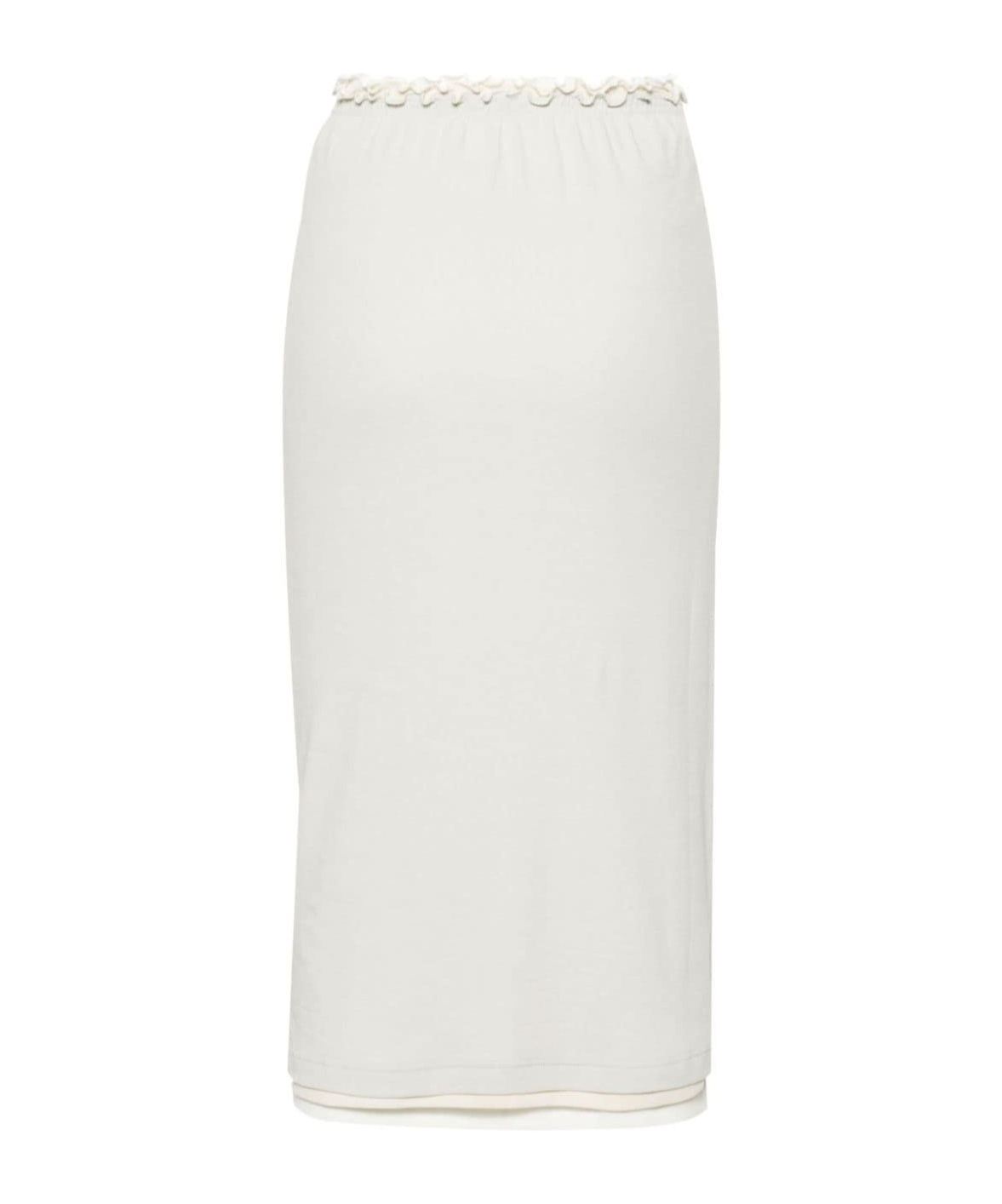 Jil Sander White Layered Cotton Midi Skirt - Women's - Cotton In White