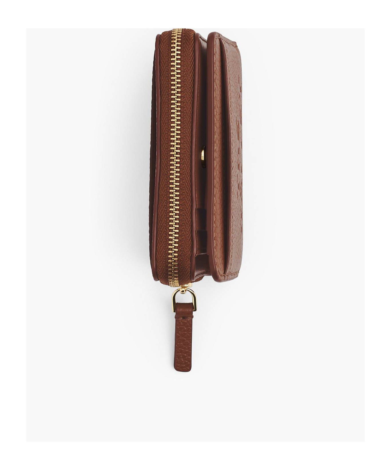 Marc Jacobs Logo Printed Zipped Mini Compact Wallet In Brown