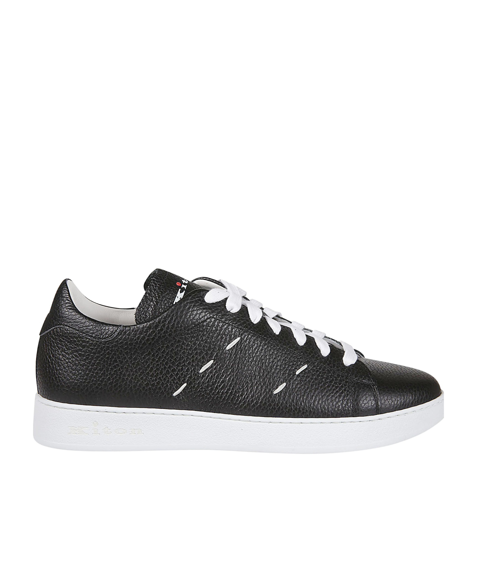 Kiton Round Head Lace Up Low Upper Board Shoes In Black