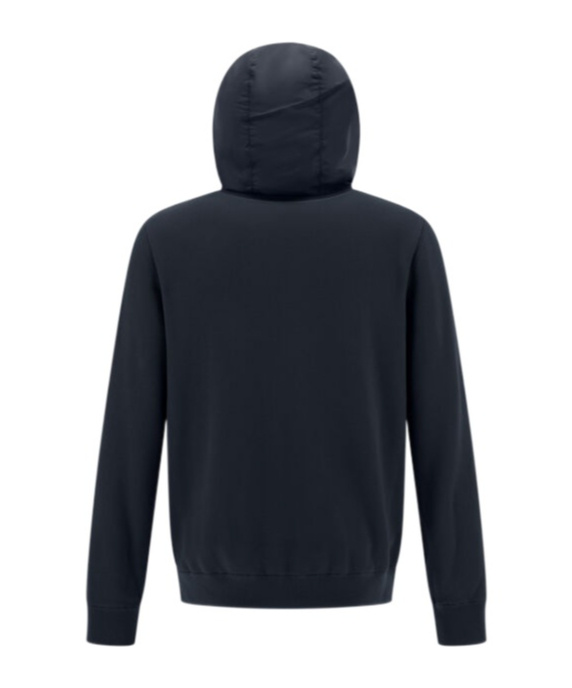 HERNO HERNO KNITTED-PANELLED ZIPPED HOODED DRAWSTRING JACKET