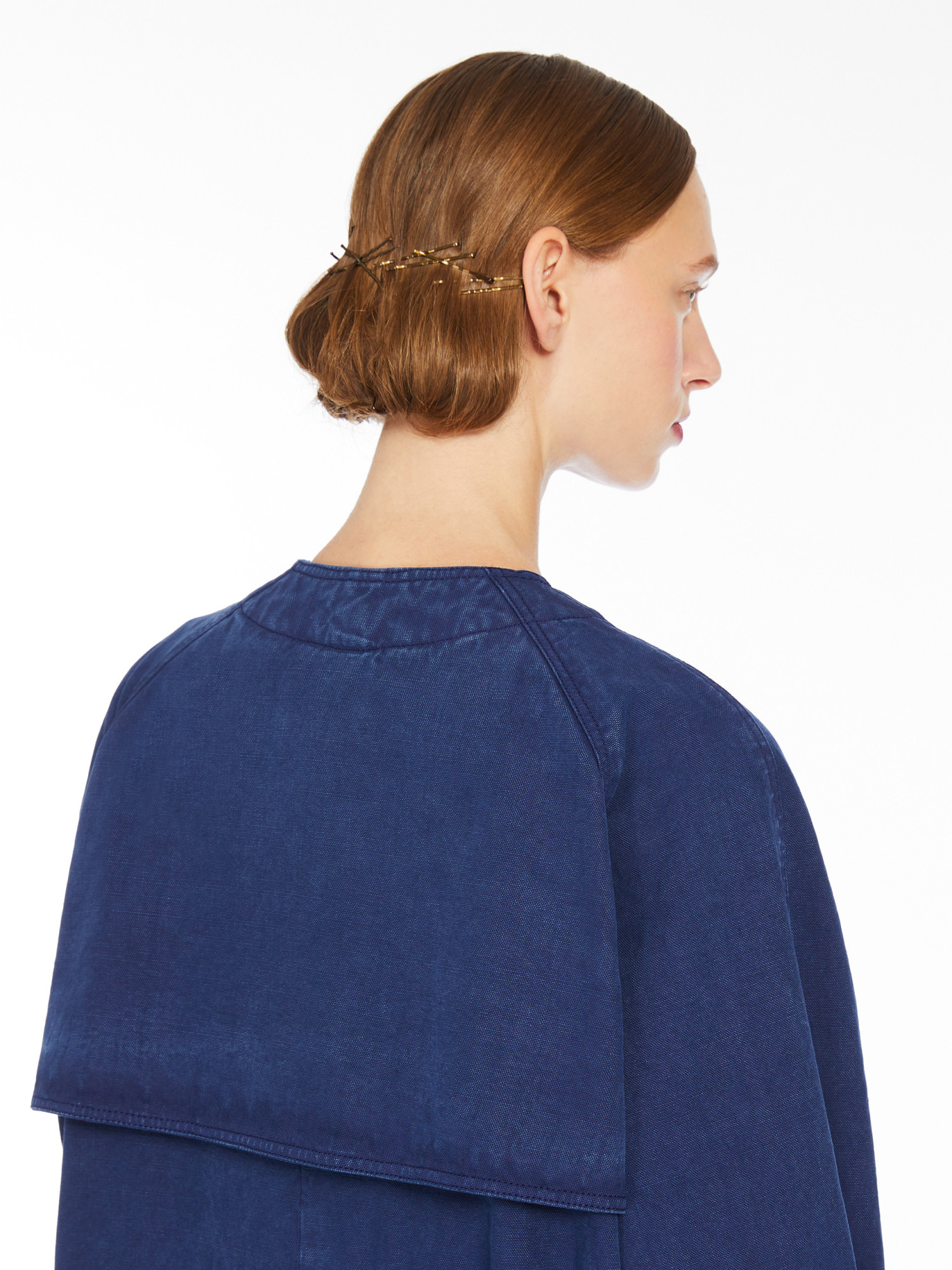 Max Mara Calao Long Denim Trench Coat In Blue
