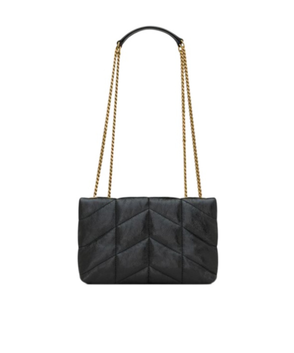 Saint Laurent Toy Puffer Leather Shoulder Bag In Black