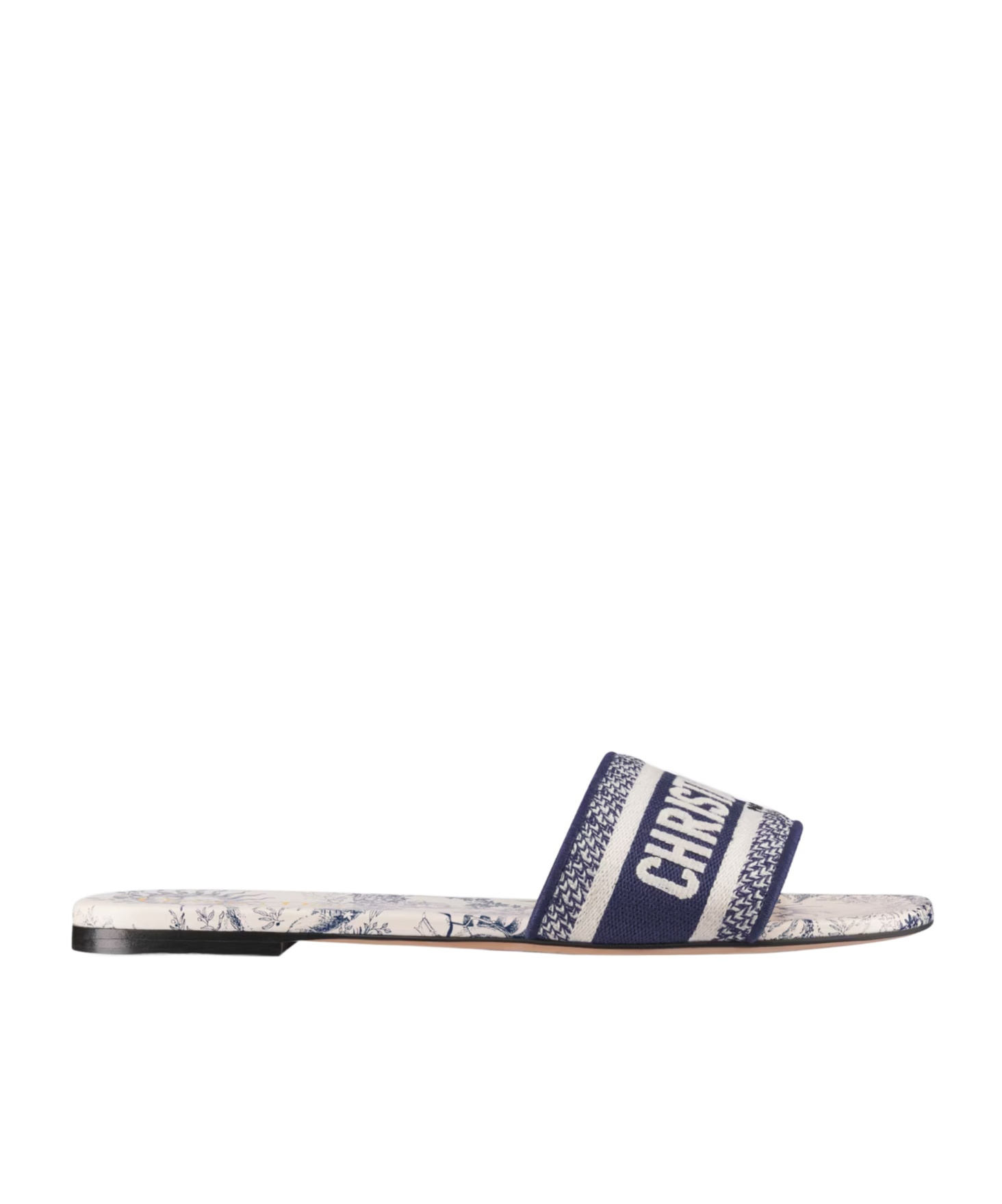 Dior Dway Flat Slippers In White