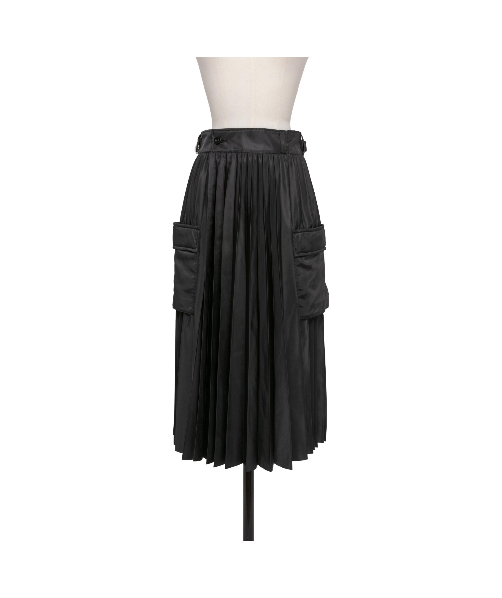 Sacai Womens Black Pleated Wrap-front Woven Midi Skirt In Black