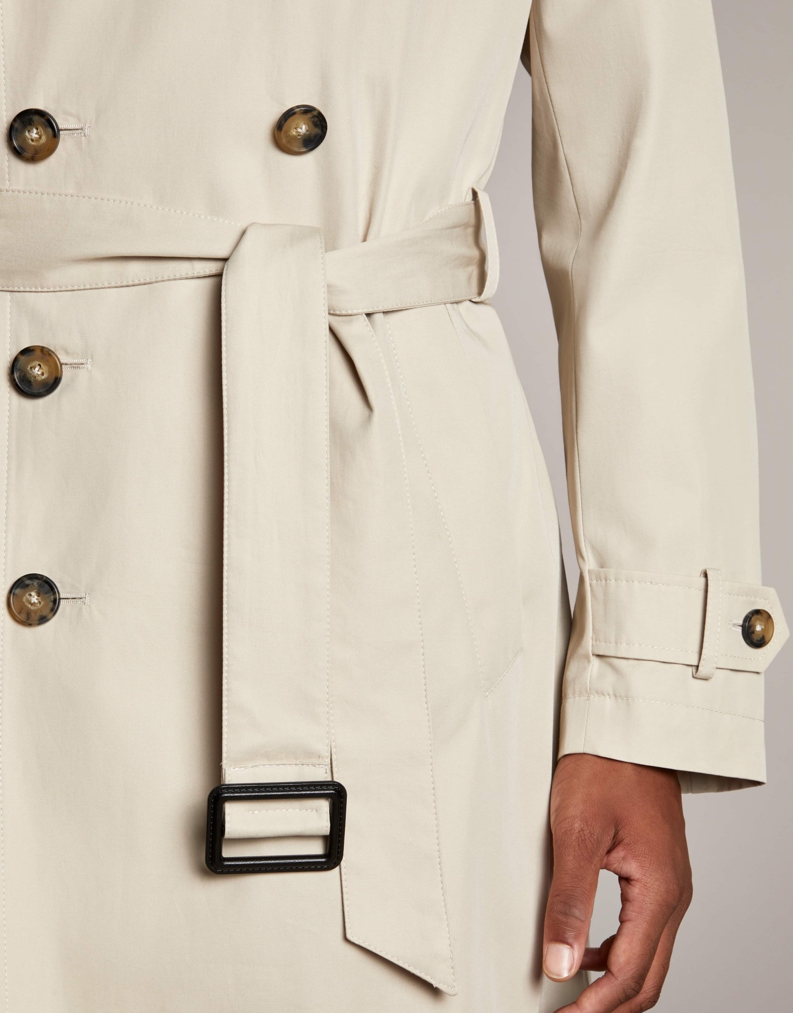 Fay Double-breasted Belted Trench Coat In Nude