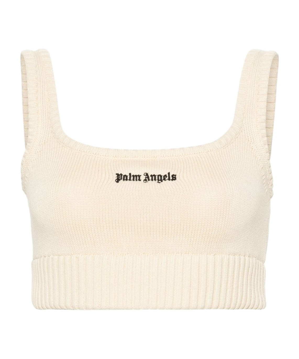 Palm Angels Embroidered-logo Knit Tank Top In Nude