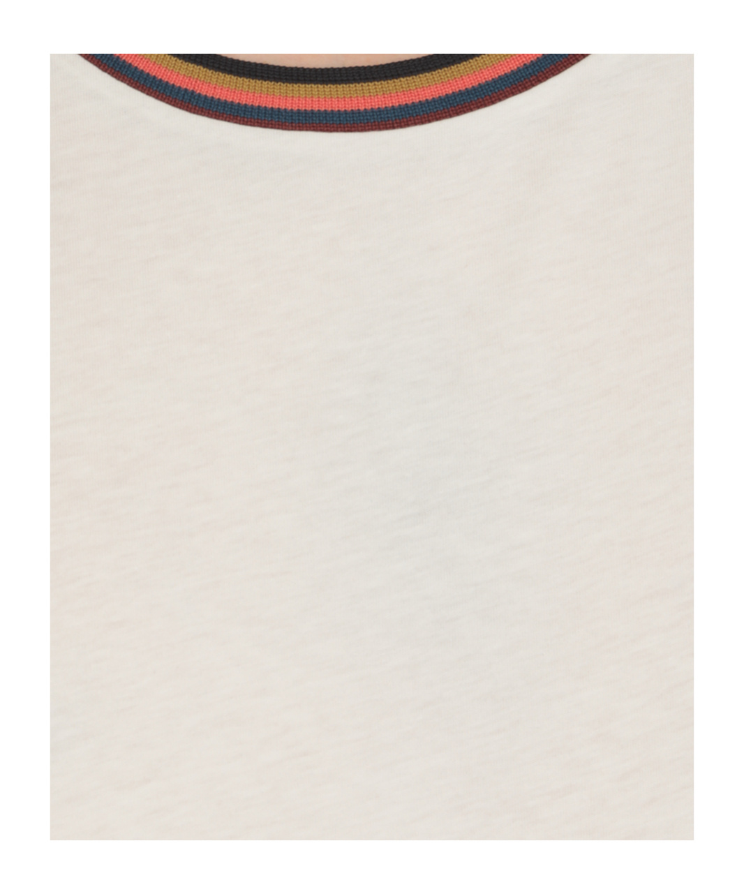 Shop Paul Smith Artist Stripe Collar T-shirt In White