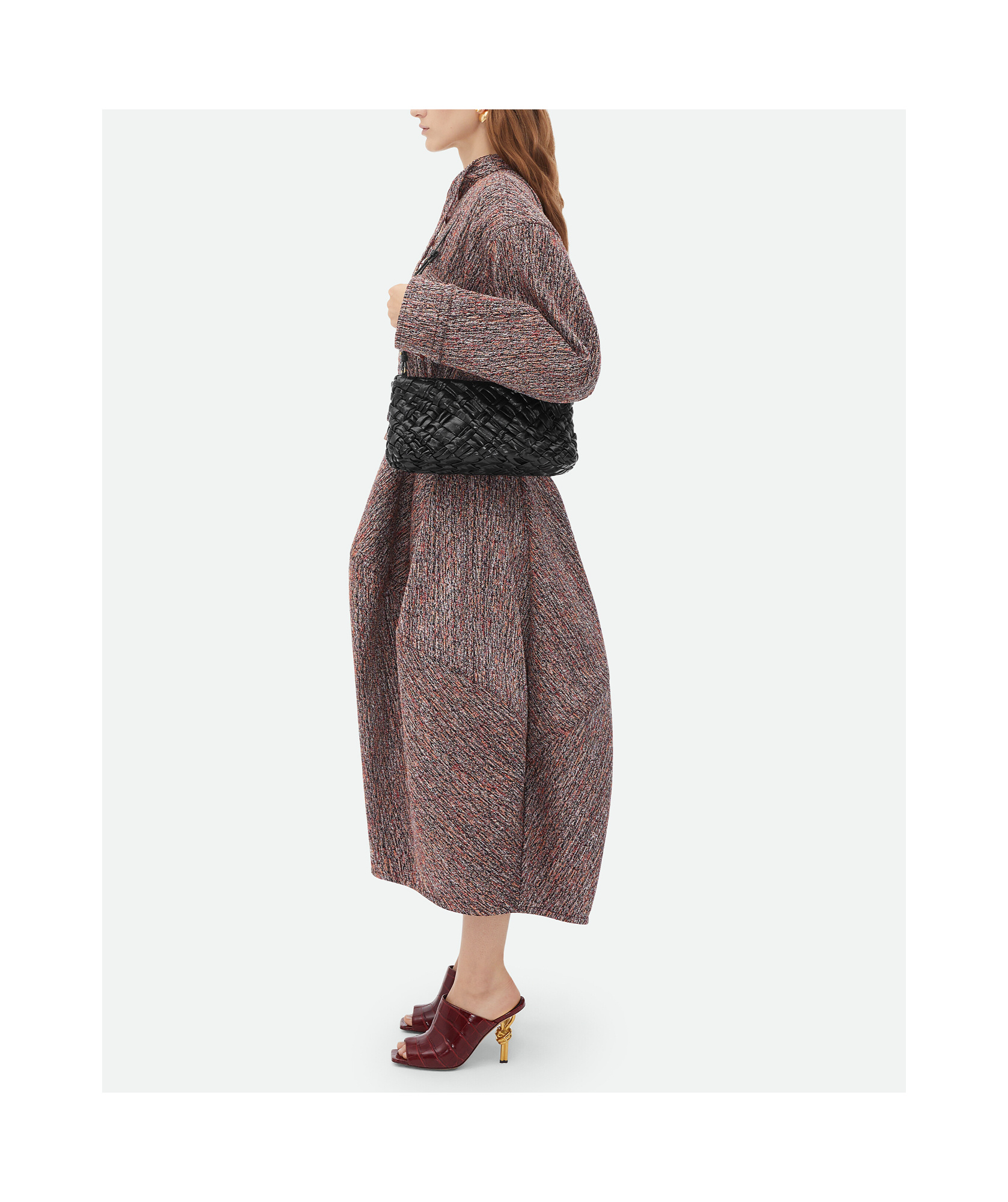 Bottega Veneta Kalimero Cha-cha Leather Shoulder Bag In Black