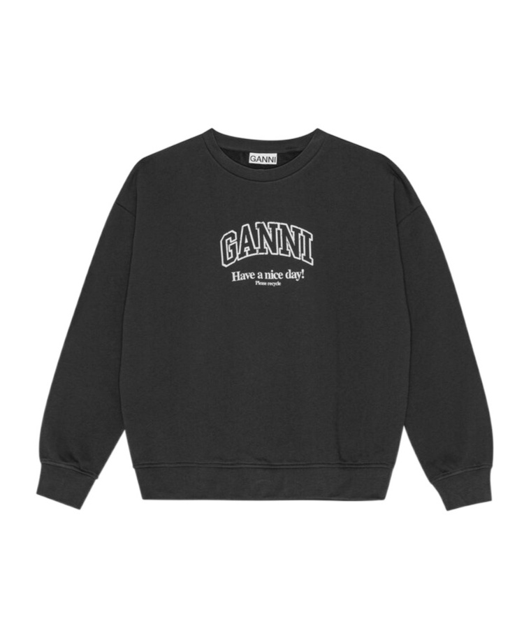 Ganni Dark Grey Isoli Oversized Sweatshirt