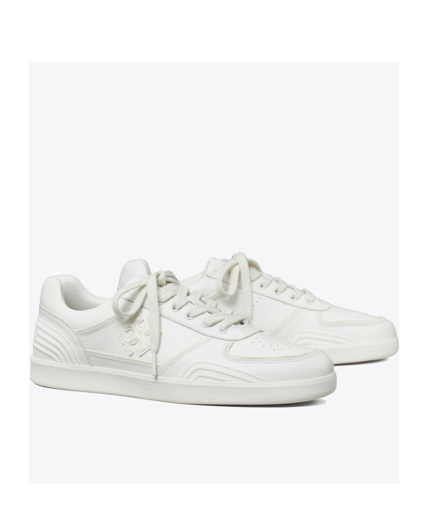 TORY BURCH CLOVER LOGO-PATCH SNEAKERS 