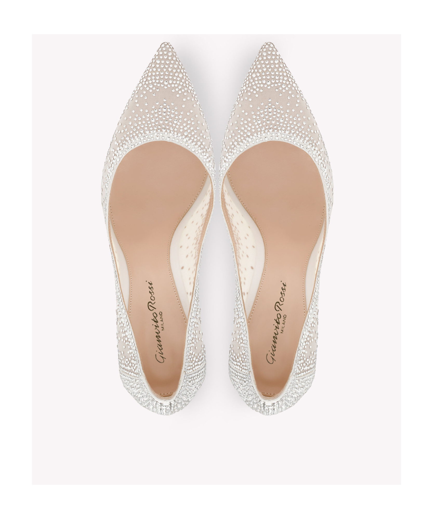 Gianvito Rossi Rania 95 Suede-trimmed Crystal-embellished Organza Pumps In Silver