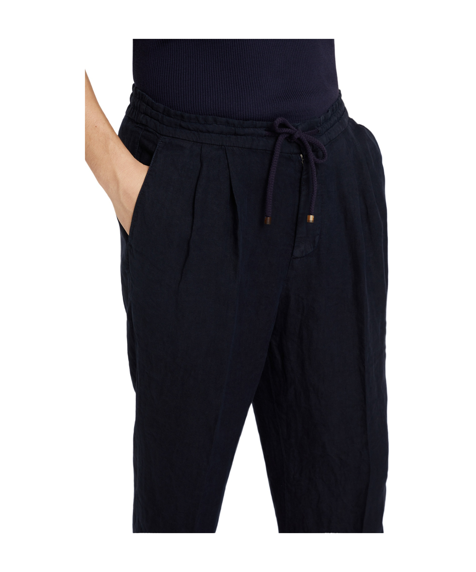 Brunello Cucinelli Elasticated Waistband Drawstring Pants In Black