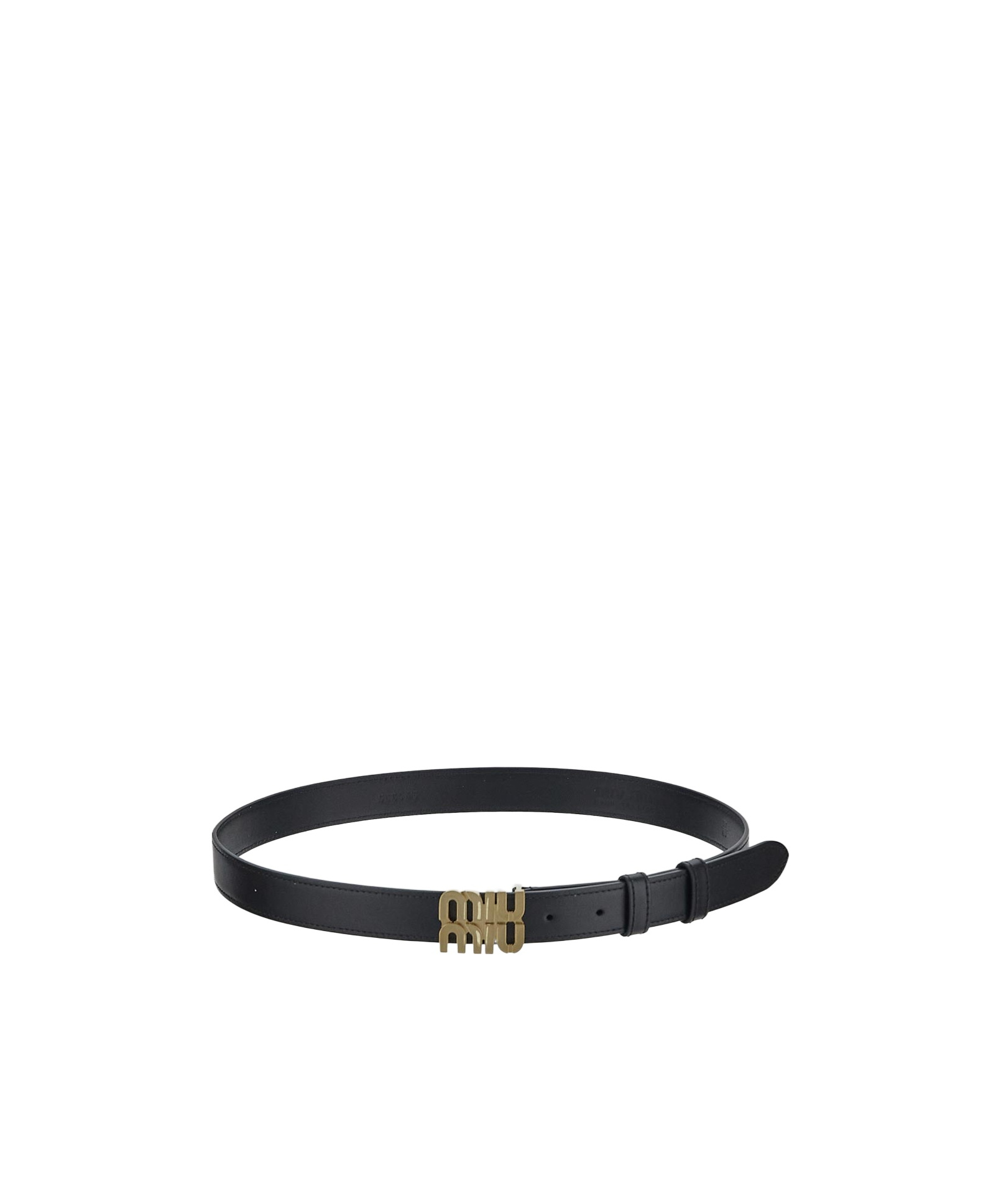 Miu Miu Logo Buckle Belt In Black