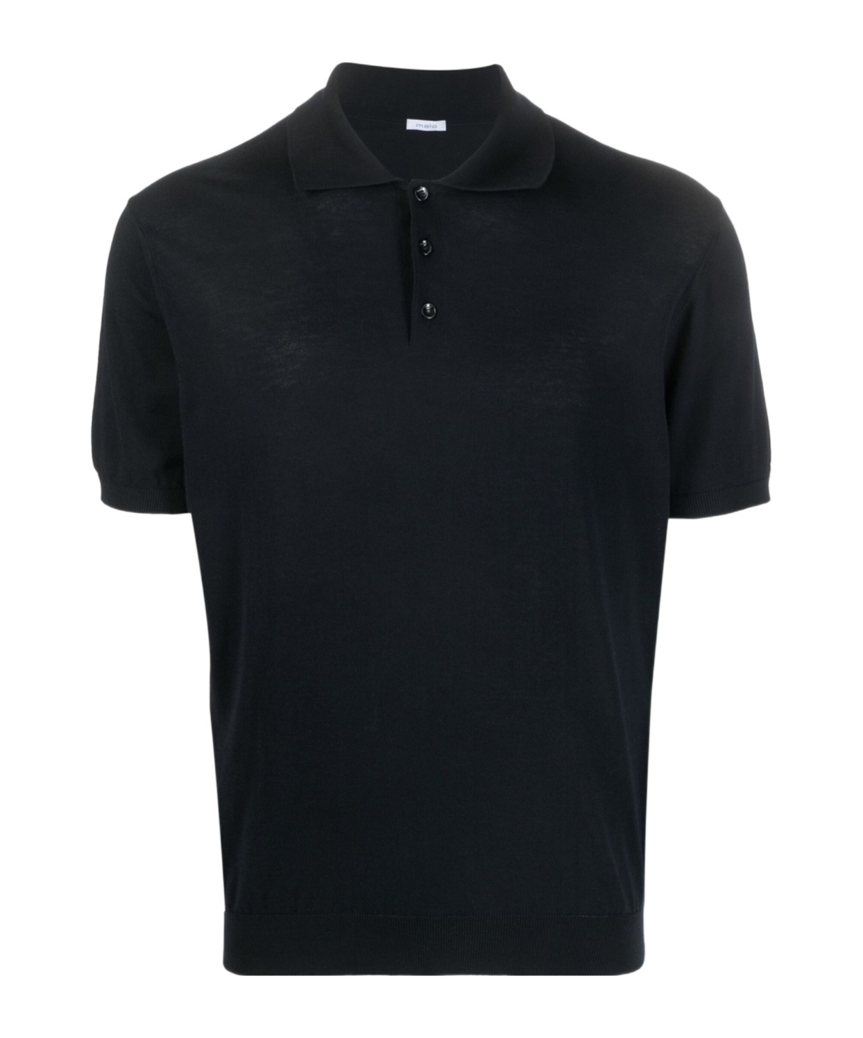 Malo Short-sleeved Knit Polo Shirt In Black