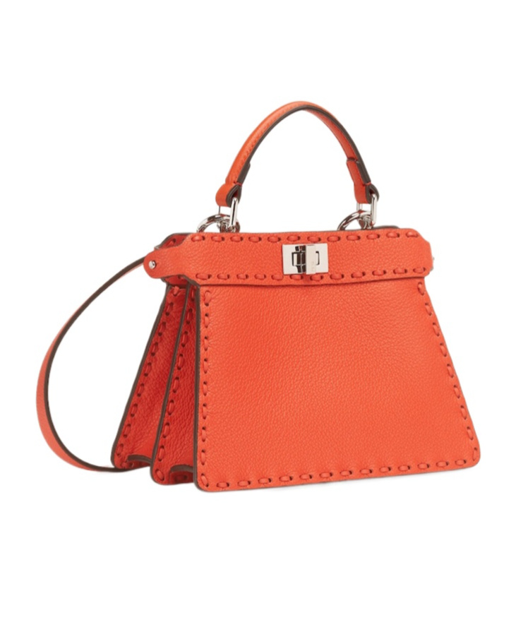 Fendi Red Selleria Bag With 306 Hand-sewn Topstitches In Red