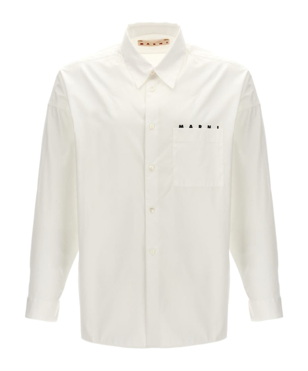 Marni White Printed Shirt In White