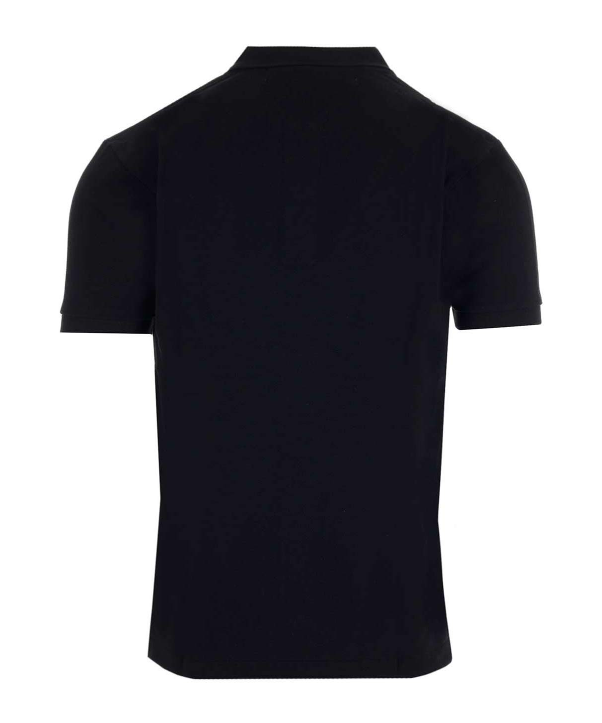 Comme Des Garçons Play Polo Shirt With Ribbed Collar And Straight Hem In Black