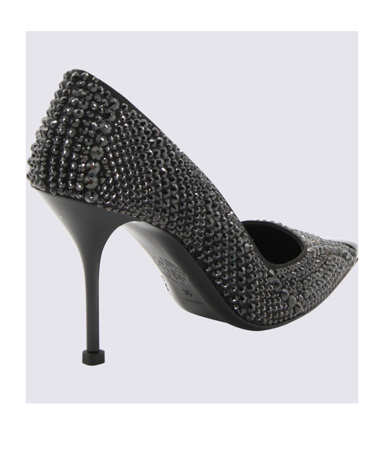 Alexander Mcqueen 90 Sequined Suede Pumps In Black