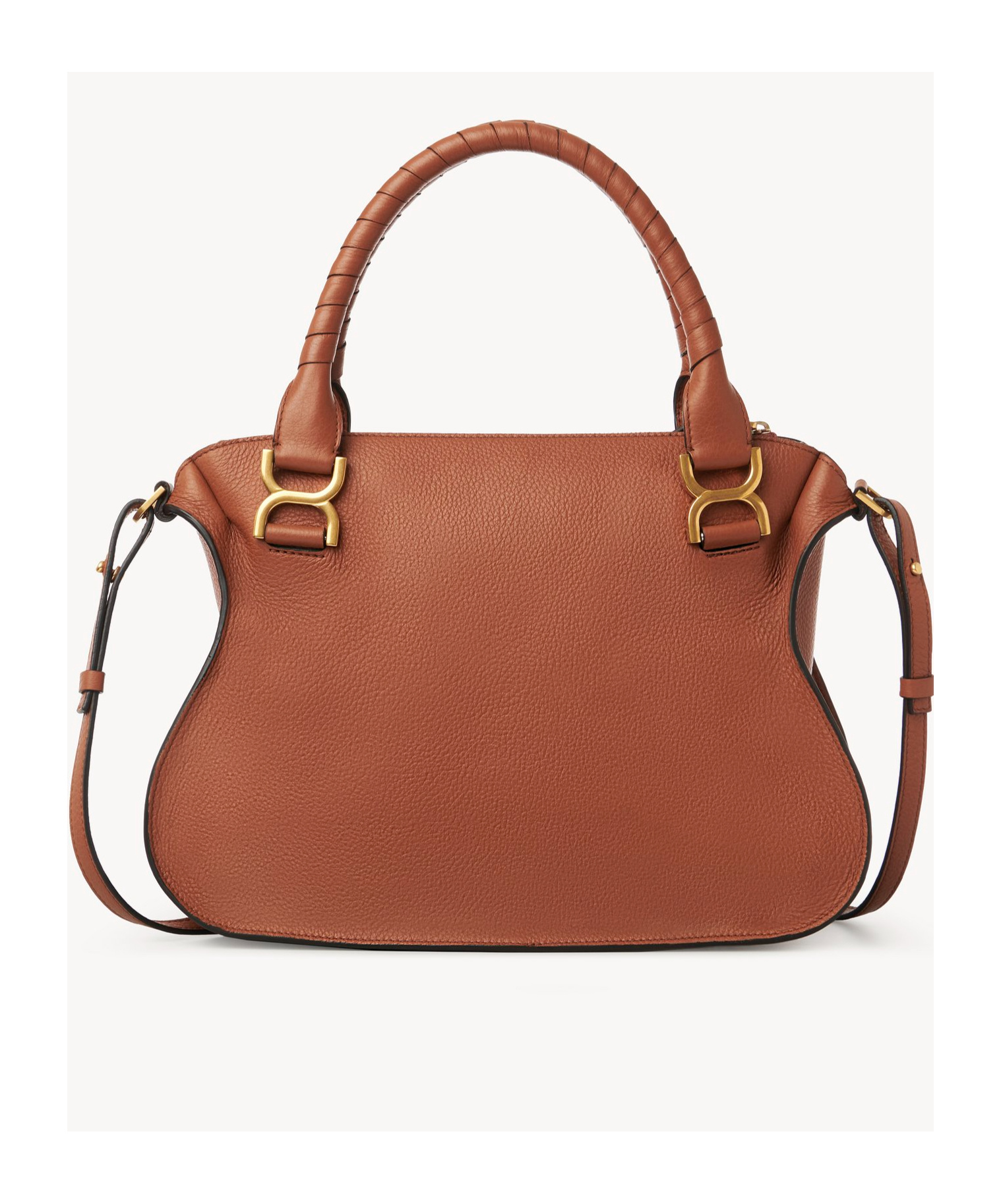 Chloé Marcie Mini Double Carry Leather Shoulder Bag In Brown